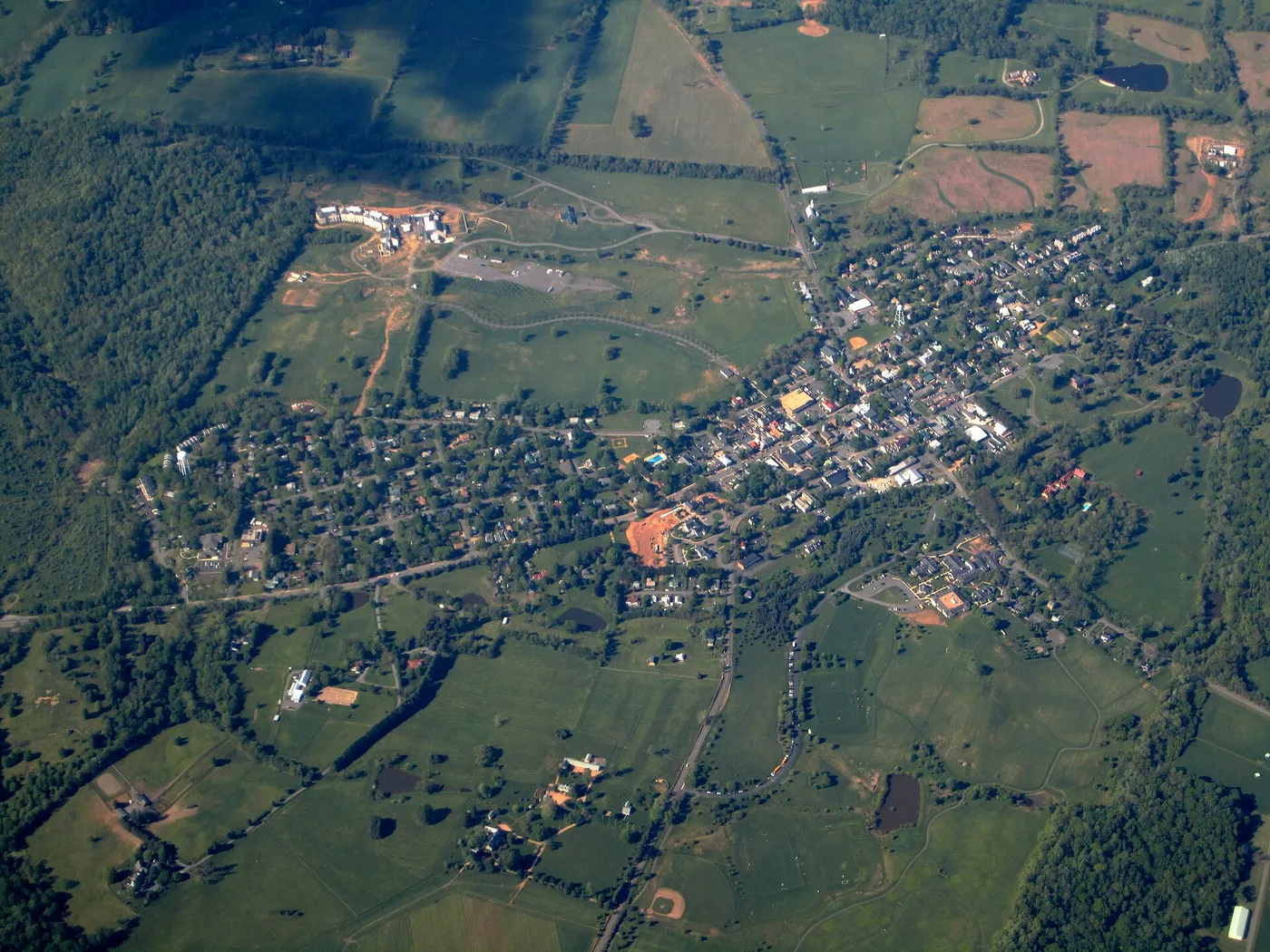 Middleburg and the surrounding countryside from the air