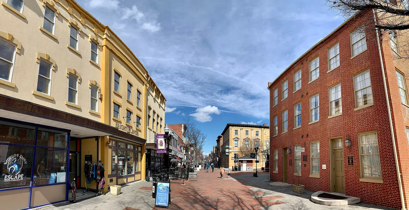 Shops along the Loudoun Street Mall in Winchester